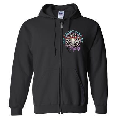 Somebody Save Me Country Music Retro Cow Tees Full Zip Hoodie