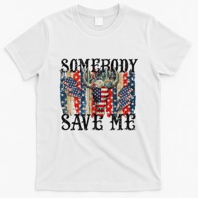 Somebody Save Me Country Music Retro Cowgirl Funny T-Shirt