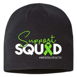 Support Squad Mental Health Awareness Green Ribbon Women Sustainable Beanie