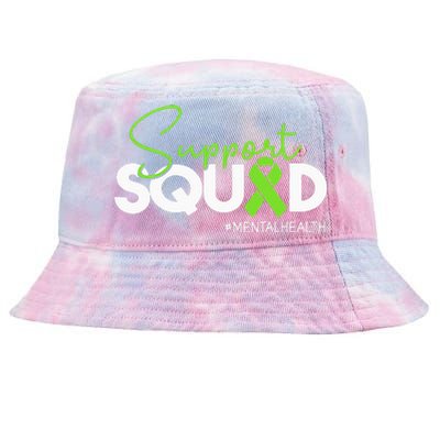 Support Squad Mental Health Awareness Green Ribbon Women Tie-Dyed Bucket Hat