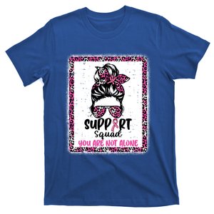 Support Squad Messy Bun Pink Warrior Breast Cancer Awareness Gift T-Shirt