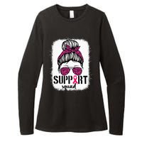 Support Squad Messy Bun Breast Cancer Awareness Womens CVC Long Sleeve Shirt