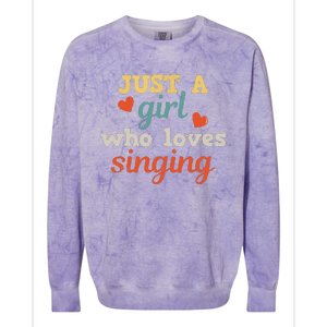 Singing Singer Music Musical Girl Retro Gift Colorblast Crewneck Sweatshirt