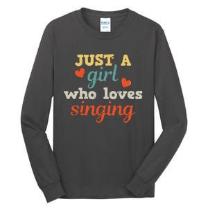 Singing Singer Music Musical Girl Retro Gift Tall Long Sleeve T-Shirt