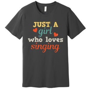 Singing Singer Music Musical Girl Retro Gift Premium T-Shirt