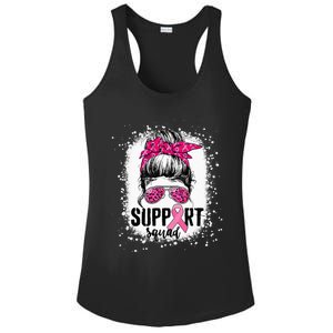 Support Squad Messy Bun Pink Warrior Breast Cancer Awareness Ladies PosiCharge Competitor Racerback Tank