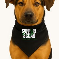 Support Squad Mental Health Awareness Green Ribbon USA-Made Doggie Bandana