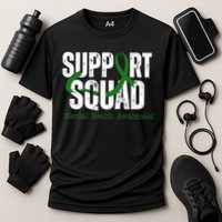 Support Squad Mental Health Awareness Green Ribbon Cooling Performance Crew T-Shirt