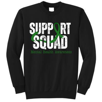 Support Squad Mental Health Awareness Green Ribbon Sweatshirt
