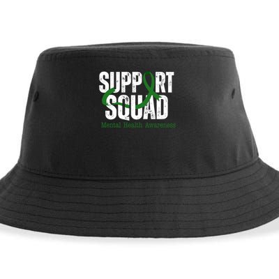 Support Squad Mental Health Awareness Green Ribbon Sustainable Bucket Hat