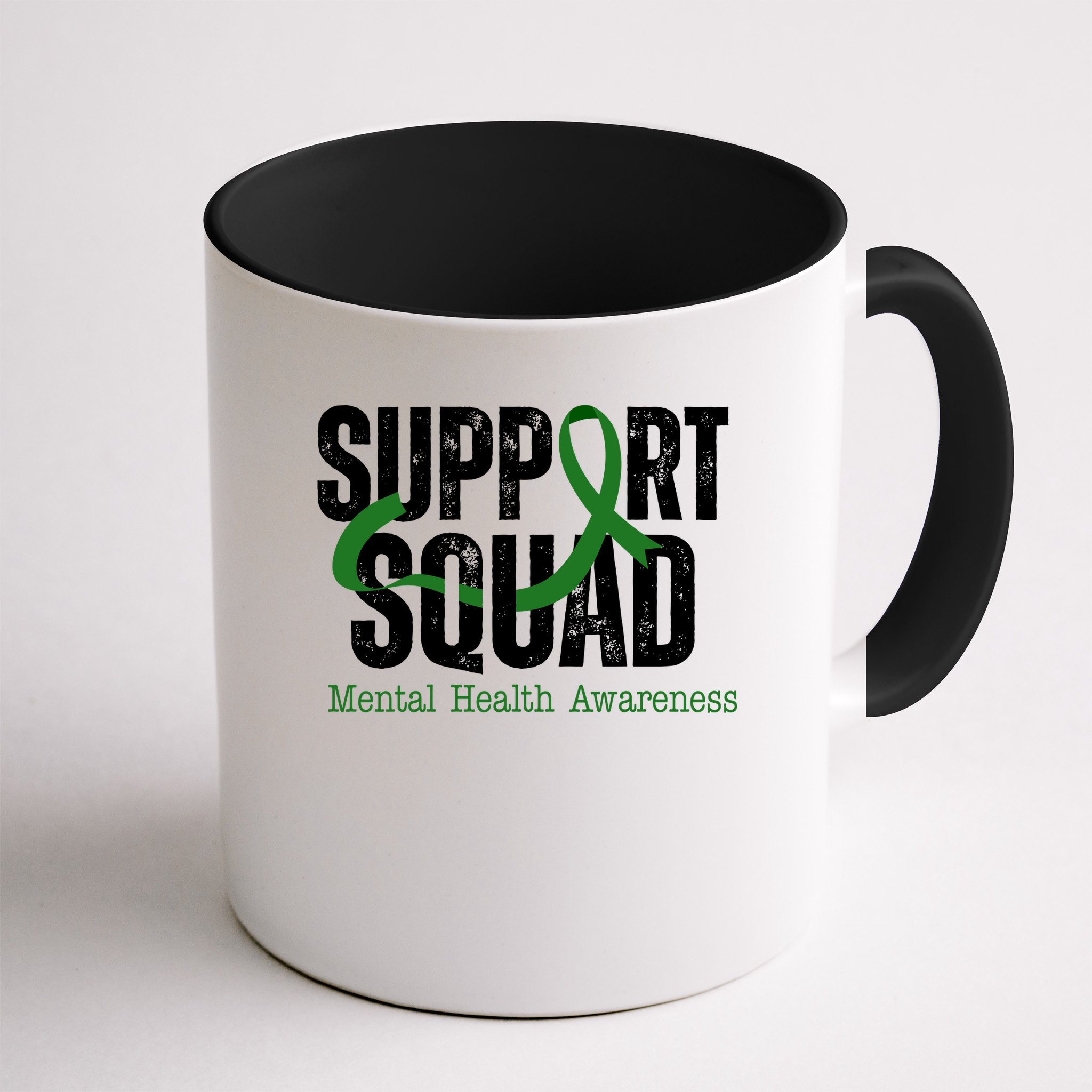 Support Squad Mental Health Awareness Green Ribbon Mug