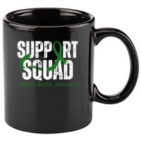 Support Squad Mental Health Awareness Green Ribbon 11oz C Handle Ceramic Mug