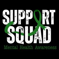 Support Squad Mental Health Awareness Green Ribbon Drawstring Bag