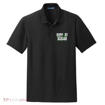 Support Squad Mental Health Awareness Green Ribbon Dry Zone Grid Polo
