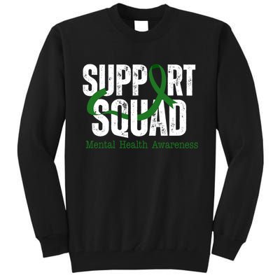 Support Squad Mental Health Awareness Green Ribbon Tall Sweatshirt