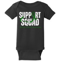 Support Squad Mental Health Awareness Green Ribbon Baby Bodysuit