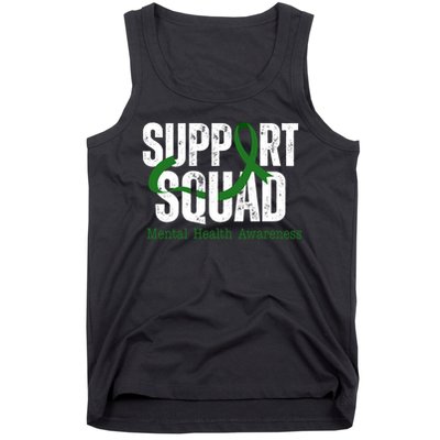 Support Squad Mental Health Awareness Green Ribbon Tank Top