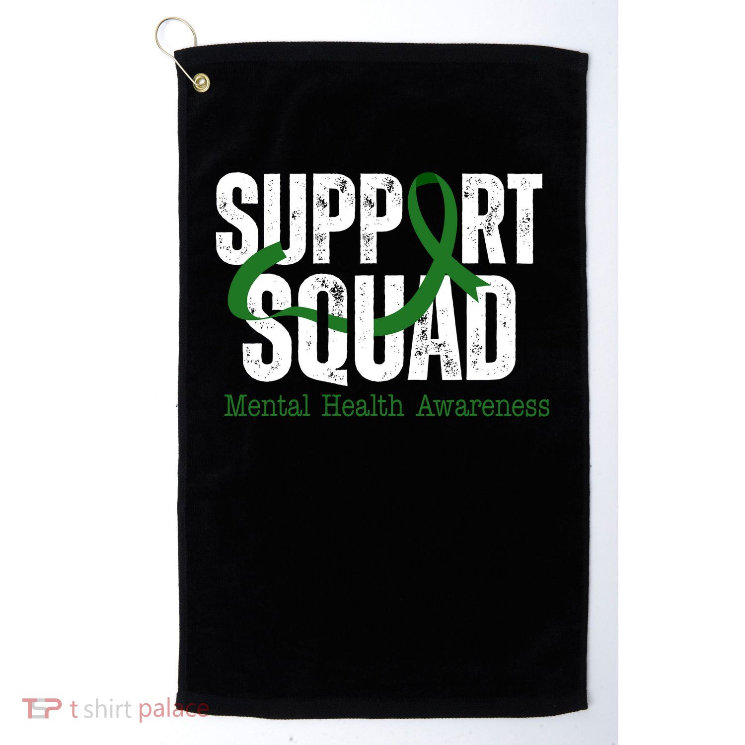Support Squad Mental Health Awareness Green Ribbon Golf Towel
