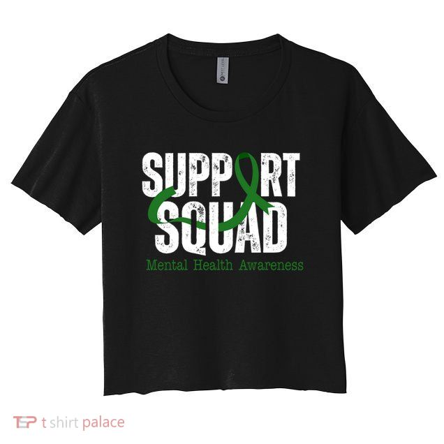 Support Squad Mental Health Awareness Green Ribbon Crop Top