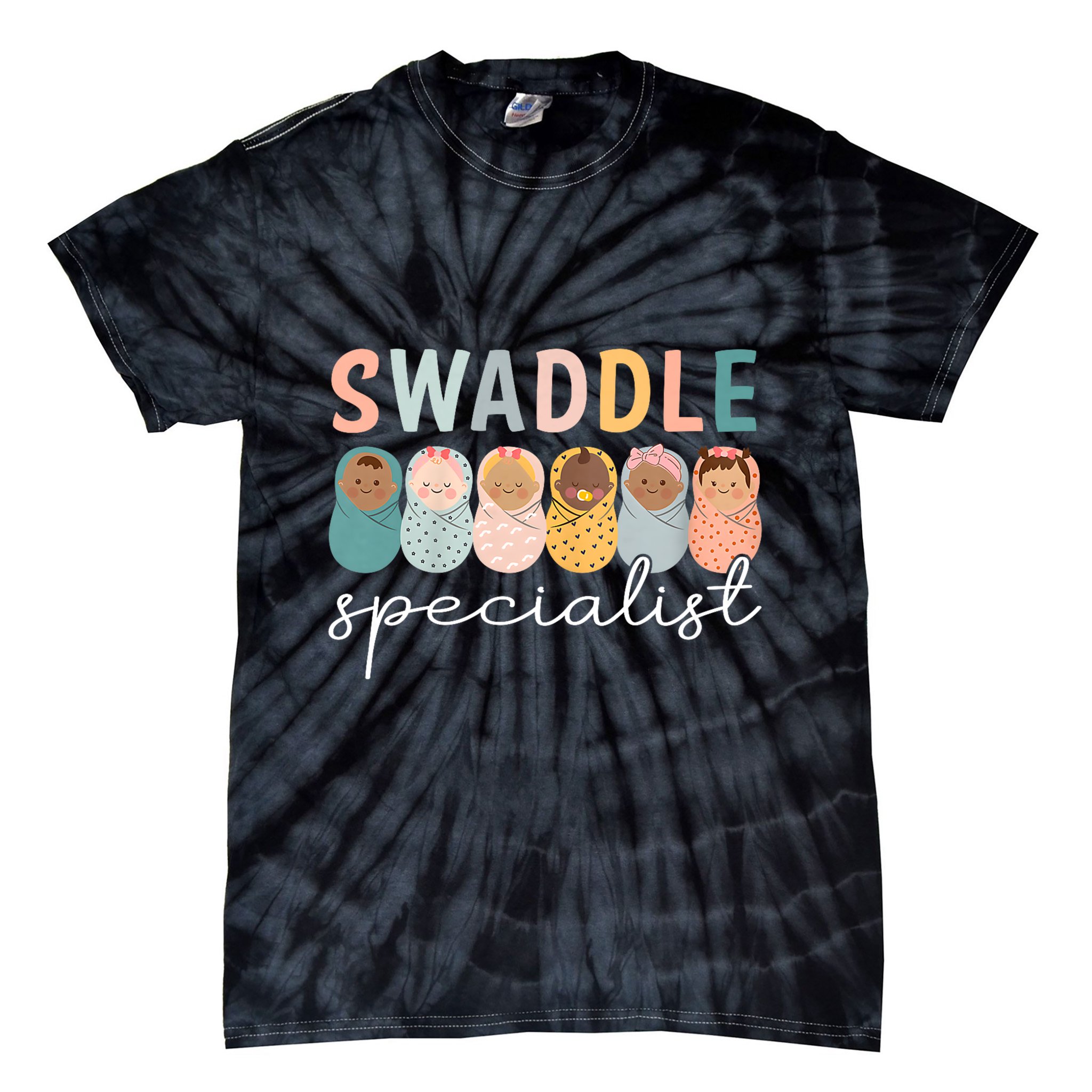 Swaddle Specialist Nicu Mother Baby Nurse Tech Neonatal Icu Nurse Day Tie-Dye T-Shirt