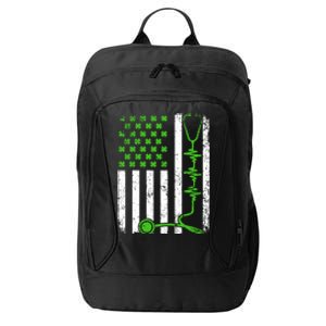 Shamrock Stethoscope Nurse St Patricks Day Irish Usa Flag Funny Gift City Backpack