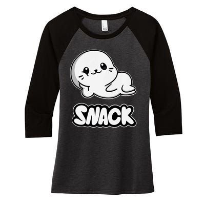 Snack Women's Tri-Blend 3/4-Sleeve Raglan Shirt