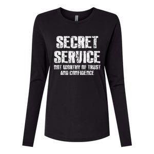 Secret Service Not Worthy Of Trust Secret Service Fail Trump Womens Cotton Relaxed Long Sleeve T-Shirt