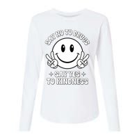 Say Ssy Not Drugfree Say Yes To Kidrugfree Say Yes To Kindness Red Ribbon Week Womens Cotton Relaxed Long Sleeve T-Shirt