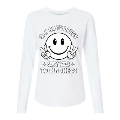 Say Ssy Not Drugfree Say Yes To Kidrugfree Say Yes To Kindness Red Ribbon Week Womens Cotton Relaxed Long Sleeve T-Shirt