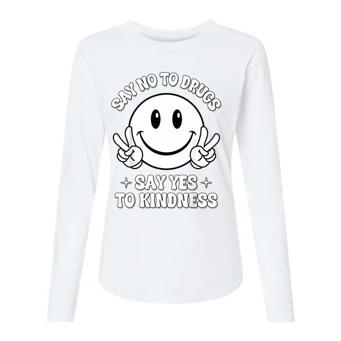 Say Ssy Not Drugfree Say Yes To Kidrugfree Say Yes To Kindness Red Ribbon Week Womens Cotton Relaxed Long Sleeve T-Shirt