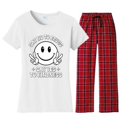 Say Ssy Not Drugfree Say Yes To Kidrugfree Say Yes To Kindness Red Ribbon Week Women's Flannel Pajama Set