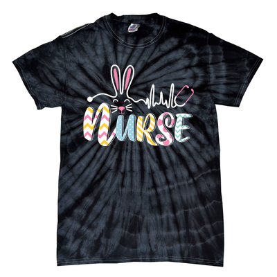 Stethoscope Scrub Nurse Life Easter Day Cute Bunny With Eggs Tie-Dye T-Shirt