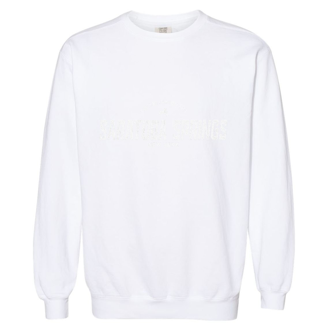 Saratoga Springs New York Ny Vintage Athletic Sports Garment-Dyed Sweatshirt