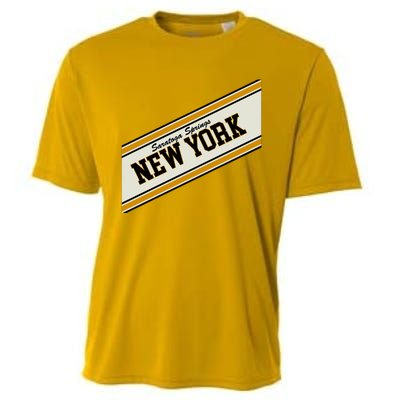 Saratoga Springs New York Varsity Logo Cooling Performance Crew T-Shirt