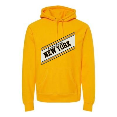 Saratoga Springs New York Varsity Logo Premium Hoodie