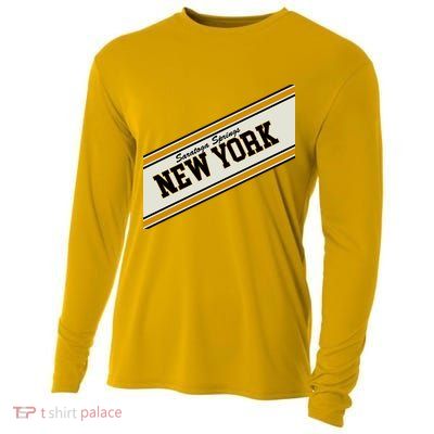 Saratoga Springs New York Varsity Logo Cooling Performance Long Sleeve Crew