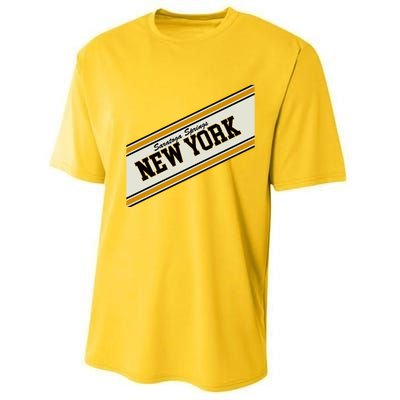 Saratoga Springs New York Varsity Logo Performance Sprint T-Shirt