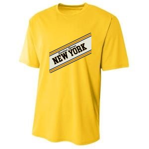 Saratoga Springs New York Varsity Logo Youth Performance Sprint T-Shirt