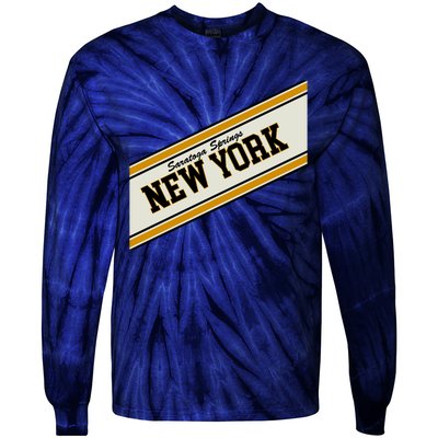 Saratoga Springs New York Varsity Logo Tie-Dye Long Sleeve Shirt