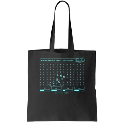 Severance Scary numbers _ Macrodata Refinement Tote Bag