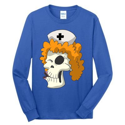 Skull Skeleton Nurse Cool Gift Tall Long Sleeve T-Shirt