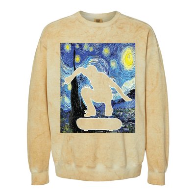 Skateboarding Starry Night Skateboard Van Gogh Colorblast Crewneck Sweatshirt