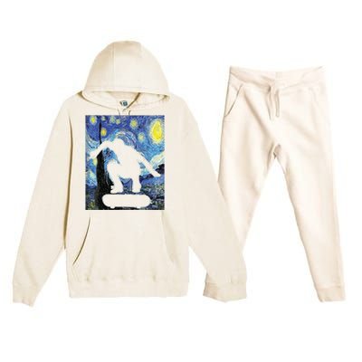 Skateboarding Starry Night Skateboard Van Gogh Premium Hooded Sweatsuit Set