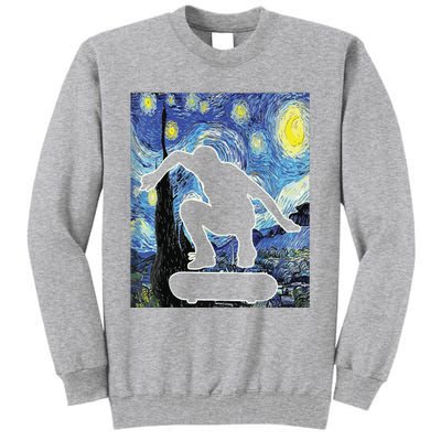 Skateboarding Starry Night Skateboard Van Gogh Tall Sweatshirt