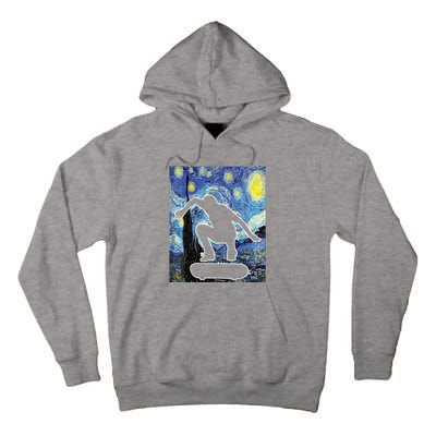 Skateboarding Starry Night Skateboard Van Gogh Tall Hoodie