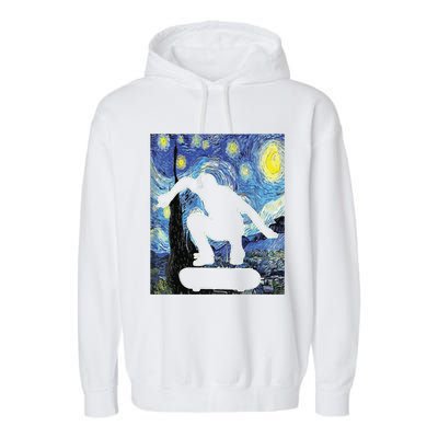 Skateboarding Starry Night Skateboard Van Gogh Garment-Dyed Fleece Hoodie