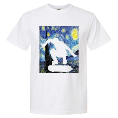 Skateboarding Starry Night Skateboard Van Gogh Garment-Dyed Heavyweight T-Shirt