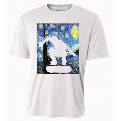 Skateboarding Starry Night Skateboard Van Gogh Cooling Performance Crew T-Shirt