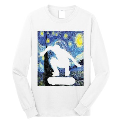 Skateboarding Starry Night Skateboard Van Gogh Long Sleeve Shirt