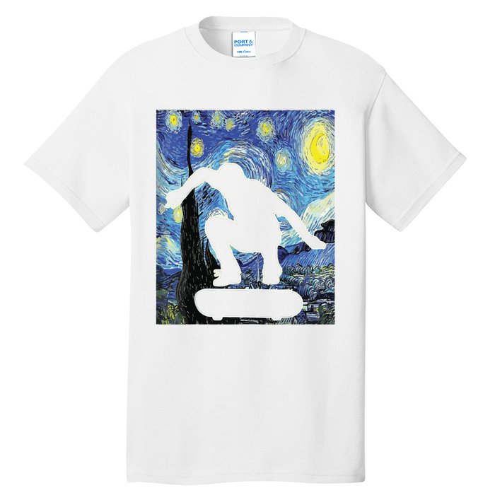 Skateboarding Starry Night Skateboard Van Gogh Tall T-Shirt